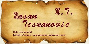 Mašan Tešmanović vizit kartica